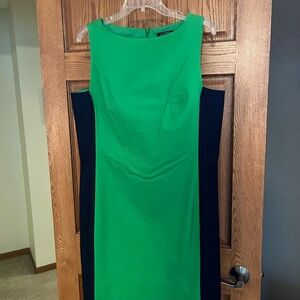 Lauren sleeveless green blue dress.